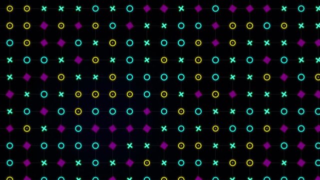 Neon Grid Orthogonal Quantum Abstract Tech Background Loop 4K, Retro Cyberpunk Blueprint Grid Neon Line Network VJ Backdrop