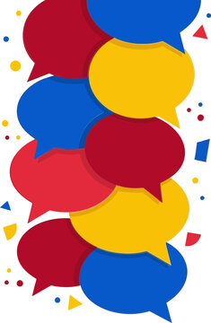 Colorful Speech Bubbles Background with Copy Space for Messaging Concept
