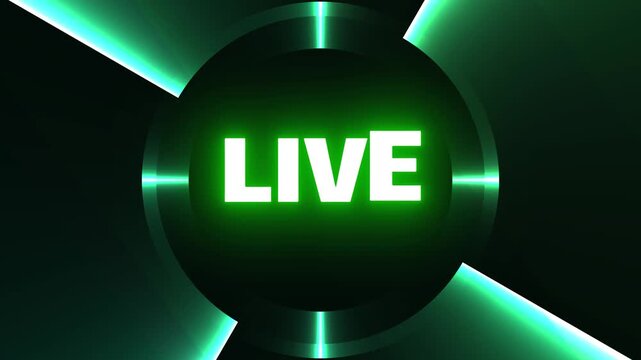 Animation of live with glow green ring background