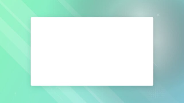 White rectangular frame on a teal abstract background with diagonal lines