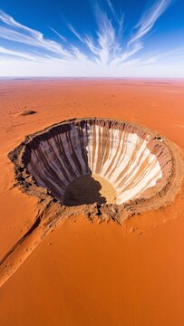 Aerial View of the Magnificent Richat Structure in the Sahara Desert