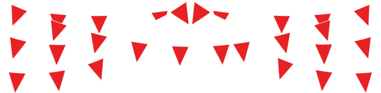 Red Geometric Triangle Shapes Arranged in a Creative Abstract Pattern on a White Background