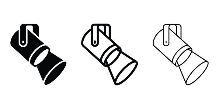 Stage light icon silhouette vector, bold outline and line art isolated illustration