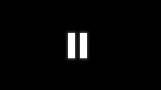Black video play icon visual bright white triangle, soft glow, and large negative space. for media intros, streaming platforms, tutorial screens, online content, and clean motion backgrounds.