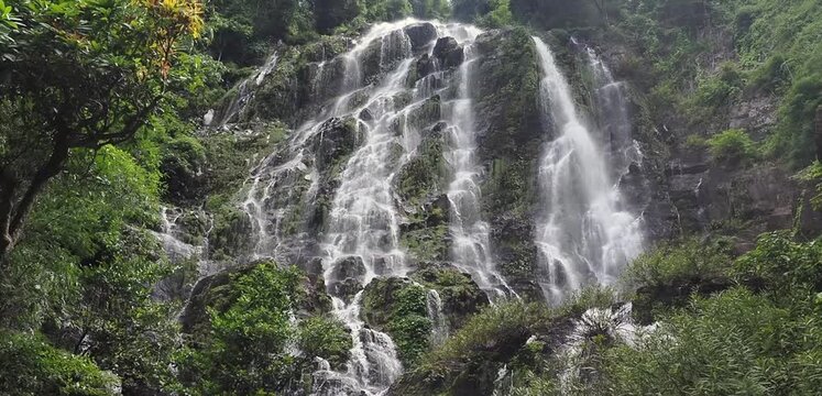 Sairung la-ong dao waterfall is acclaimed as one of the largest and most magnificent waterfalls hidden deep within the forests of the south, located in kapoe district, ranong province, thailand.