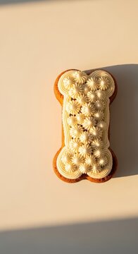 Delicious dog bone shaped cookie.