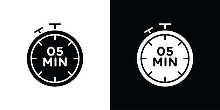 5 minutes icon outline pictogram series