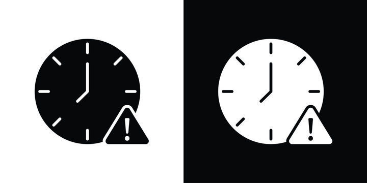 Alarm exclamation icon outline pictogram series