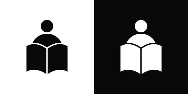 Book open reader icon outline pictogram series