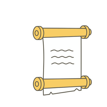 Scroll with wavy lines on paper