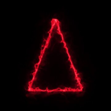 Fire Neon Isosceles Triangle Frame Border Animation with Glowing Energy Loop