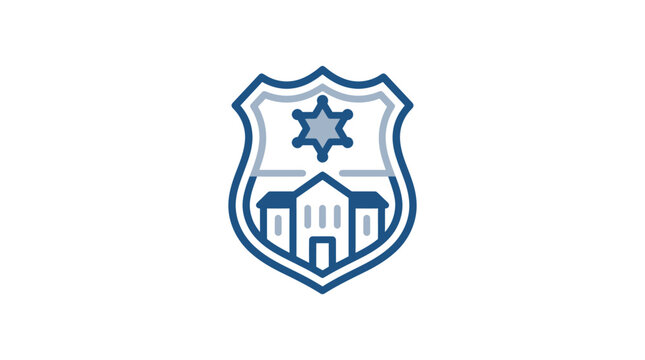Blue Star of David Shield Emblem.