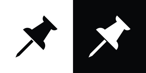 Naklejka premium Thumbtack icon outline pictogram series