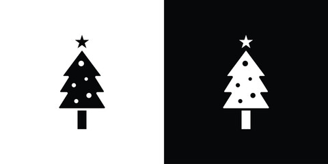 Fototapeta premium Tree christmas icon outline pictogram series