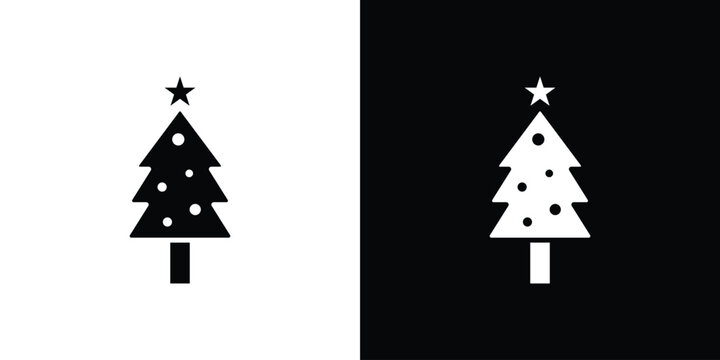 Tree christmas icon outline pictogram series