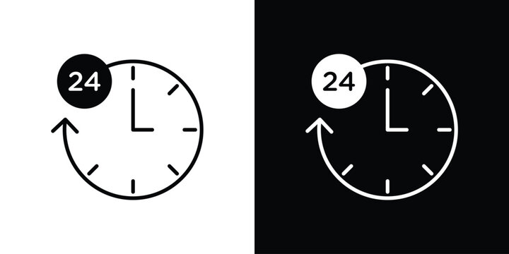 Time twenty four icon outline pictogram series