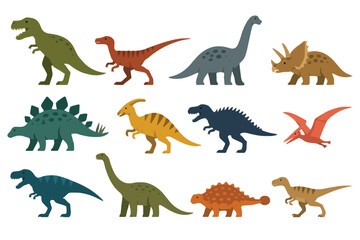 Obraz premium Cute dinosaur animal vector collection for kids graphic resources