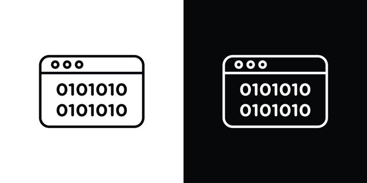 Binary code icon collection for website