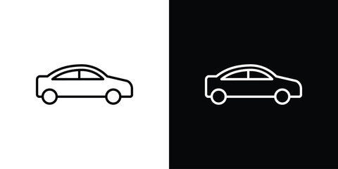 Fototapeta premium Car side view icon collection for website