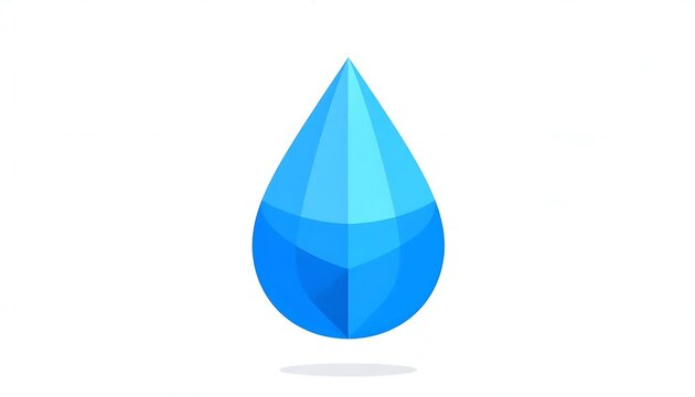 Blue teardrop shaped abstract geometric figure.