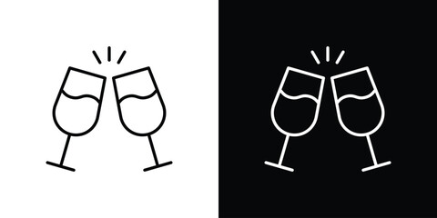 Obraz premium Glass-cheers icon collection for website