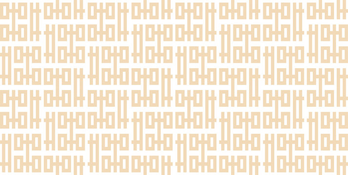 Golden Chinese vertical fret pattern &mdash; Geometric lattice ornament for architectural render and interior wall