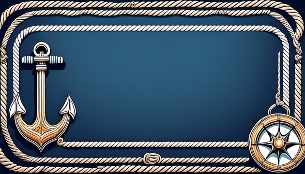 hand drawn nautical frames featuring rope borders and anchor motifs ideal for maritime themed decor