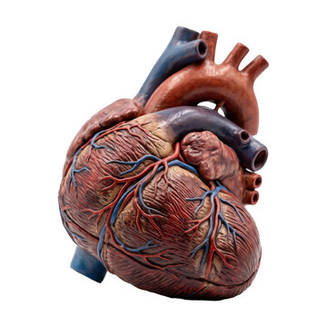 Realistic Anatomical Human Heart Model Showing Vessels.