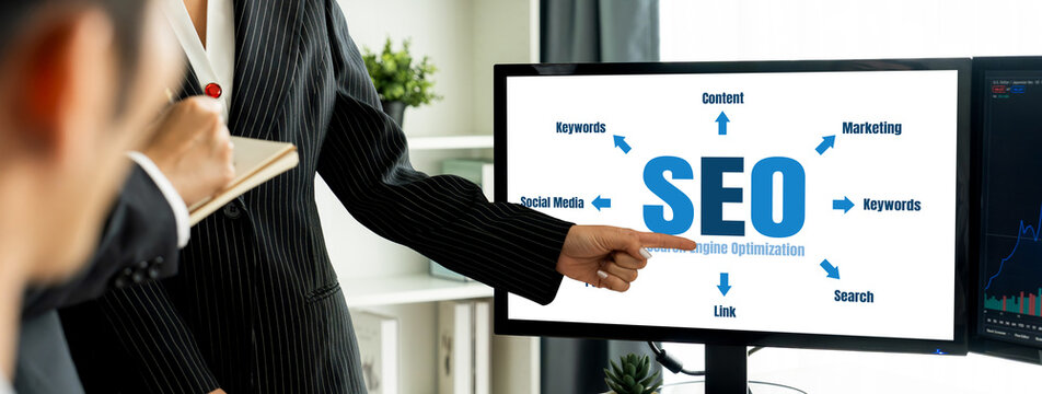 SEO search engine optimization for brisk e-commerce and online retail business showing on computer screen