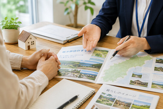 地方移住の相談をする移住支援アドバイザーと相談者