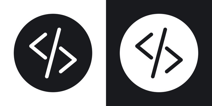 Code icon flat illustrations group