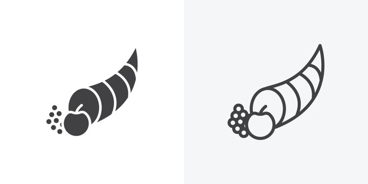 Cornucopia icon flat illustrations group
