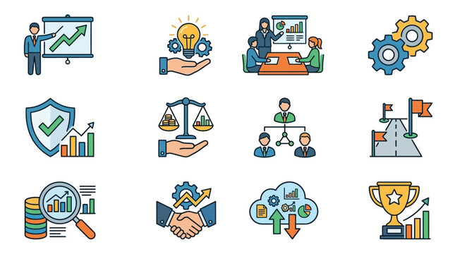 Business icons for professional services.
