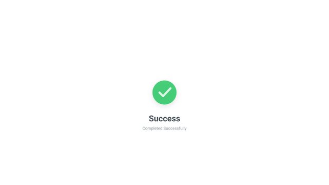 Green Checkmark Success Notification Icon Animation for User Interface Design