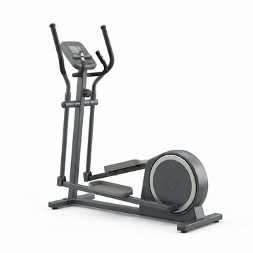 Home gym elliptical trainer in modern design with dark colors  
