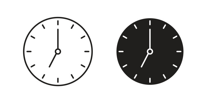 Clock seven icon simple artwork group