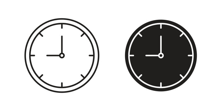 Clock nine icon simple artwork group