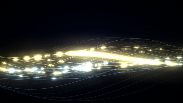 A mesmerizing, continuous video sequence depicting a dynamic ethereal light display against a deep velvety black background