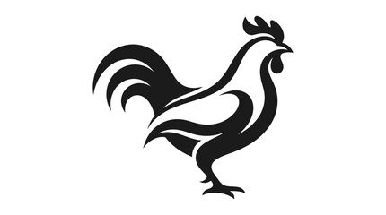 Black Rooster Silhouette Side View. © Muhammad
