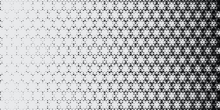 Abstract Triangle Gradient Background with Geometric Mesh Pattern in Black and White Vector