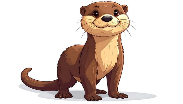 Cute brown dog sitting on white background.