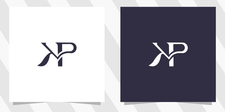letter kp pk logo design vector
