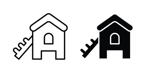 Chicken coop icon thin line symbol pack © naris
