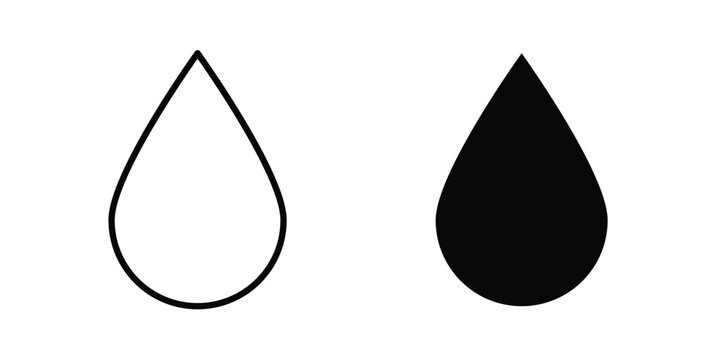 Water drop icon thin line symbol pack