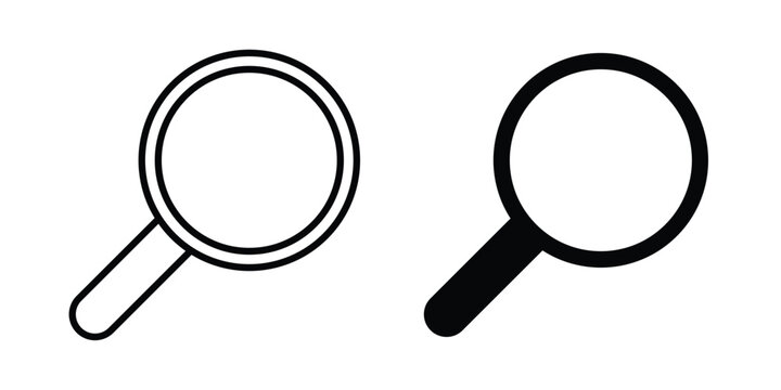 Magnifying glass icon thin line symbol pack