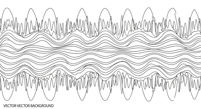 Abstract sound wave pattern, audio visualization, digital signal, music waveform