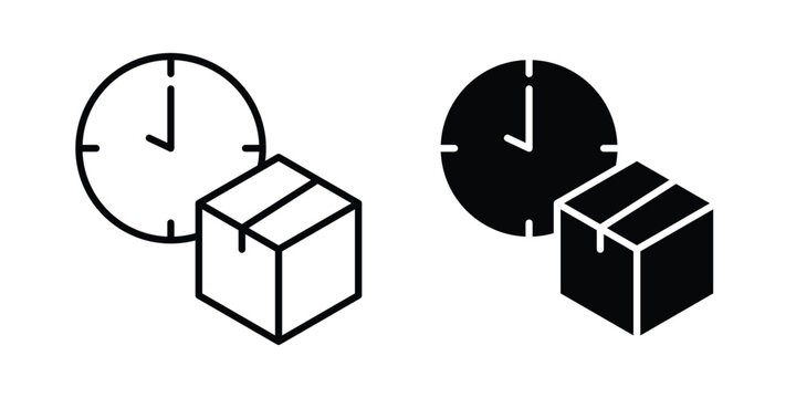 Delivery time icon thin line symbol pack