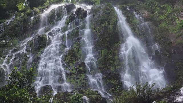 Sairung la-ong dao waterfall is acclaimed as one of the largest and most magnificent waterfalls hidden deep within the forests of the south, located in kapoe district, ranong province, thailand.