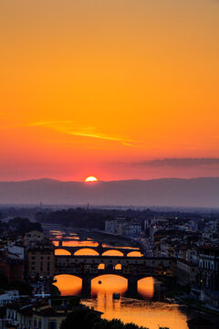 Sunset at Florence, Italy, Seen From Michangelo Point