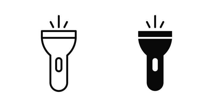 Flashlight icon in black and white, best for Business